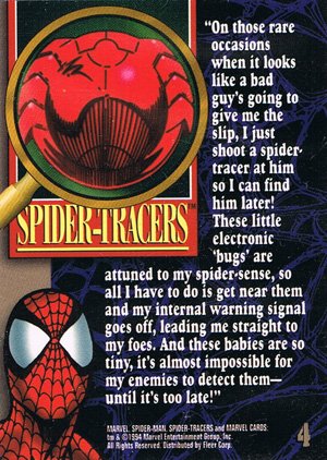 Fleer The Amazing Spider-Man Base Card 4 Spider-Tracers