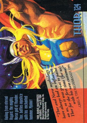 Fleer Marvel Masterpieces Base Card 124 Thor