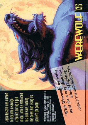 Fleer Marvel Masterpieces Base Card 135 Werewolf
