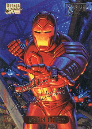 Fleer Marvel Masterpieces Gold-Signature Base Card 56 Iron Man