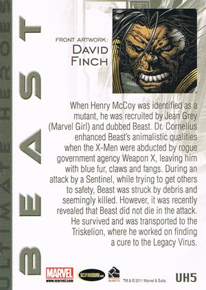 Rittenhouse Archives Marvel Universe Ultimate Hero Card UH5 Beast