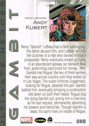 Rittenhouse Archives Marvel Universe Ultimate Hero Card UH8 Gambit