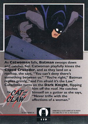Topps Batman: The Animated Series 2 Base Card 119 As Catwoman falls, Batman swoops down an