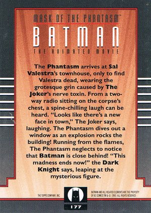 Topps Batman: The Animated Series 2 Base Card 177 The Phantasm arrives at Sal Valestra's t