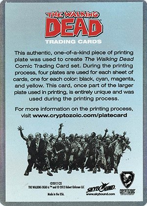 Cryptozoic The Walking Dead Comic Book Printing Plates 21 