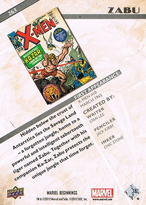 Upper Deck Marvel Beginnings Series II Base Card 263 Zabu