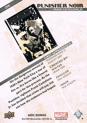 Upper Deck Marvel Beginnings Series II Base Card 298 Punisher Noir