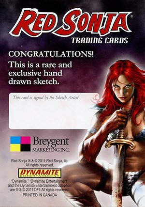 Breygent Marketing Red Sonja Sketch Card  Dennis Crisostomo