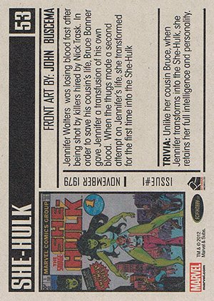 Rittenhouse Archives Marvel Bronze Age Base Card 53 She-Hulk #1