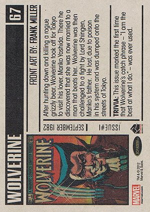 Rittenhouse Archives Marvel Bronze Age Base Card 67 Wolverine #1