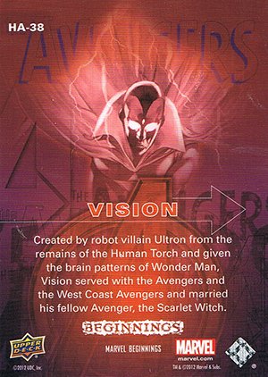Upper Deck Marvel Beginnings Series III Holograms HA-38 Vision