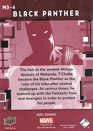 Upper Deck Marvel Beginnings Series III Marvel Prime Micromotion Card M3-4 Black Panther
