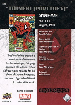 Upper Deck Marvel Beginnings Series III Break Through Card B-95 Spider-Man (vol. 1) #1