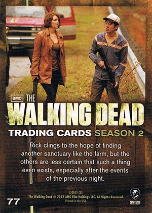 Cryptozoic The Walking Dead Season 2 Base Card 77 A Need for Hope