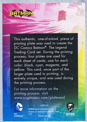 Cryptozoic Batman: The Legend Printing Plates 63 Checklist