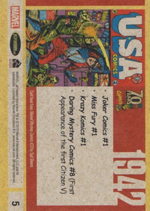 Rittenhouse Archives Marvel 70th Anniversary Base Card 5 1942