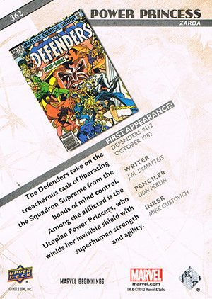 Upper Deck Marvel Beginnings Series III Base Card 362 Power Princess