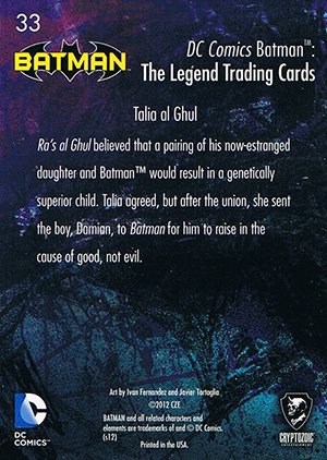 Cryptozoic Batman: The Legend Parallel Foil Card 33 Talia al Ghul