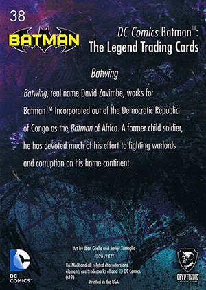 Cryptozoic Batman: The Legend Base Card 38 Batwing