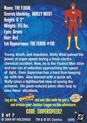 KF Holdings Justice League (Post Cereal) Base Card 2 of 7 The Flash
