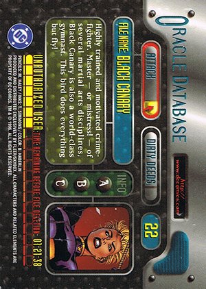 Fleer/Skybox DC Outburst: Firepower Base Card 22 Black Canary