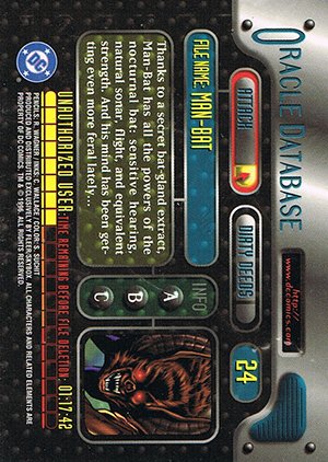 Fleer/Skybox DC Outburst: Firepower Base Card 24 Man-Bat