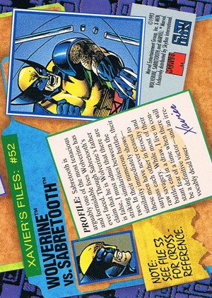 SkyBox X-Men: Series 2 Base Card 52 Wolverine vs. Sabretooth