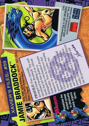 SkyBox X-Men: Series 2 Base Card 59 Jamie Braddock