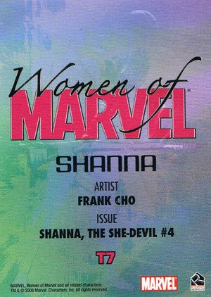 Rittenhouse Archives Women of Marvel Embossed Card T7 Shanna