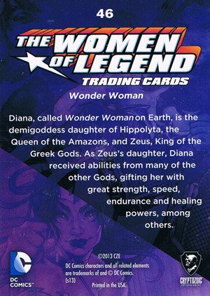 Cryptozoic DC Comics: The Women of Legend Base Card 46 Wonder Woman