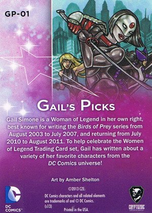 Cryptozoic DC Comics: The Women of Legend Gail's Pick Legendary Ladies Foil Card GP-01 Gail's Picks