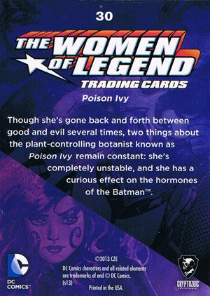 Cryptozoic DC Comics: The Women of Legend Parallel Foil Card 30 Poison Ivy