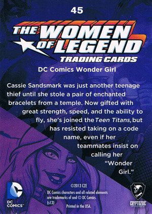 Cryptozoic DC Comics: The Women of Legend Parallel Foil Card 45 DC Comics Wonder Girl