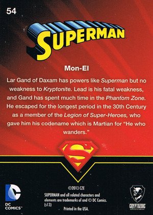 Cryptozoic Superman: The Legend Base Card 54 Mon-El
