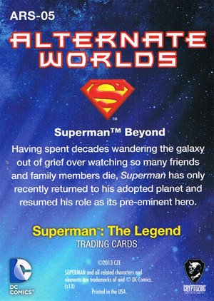 Cryptozoic Superman: The Legend Alternate Worlds Card ARS-05 Superman Beyond