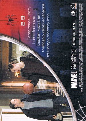 Rittenhouse Archives Spider-Man Movie 3 Base Card 29 Peter takes Harry home from the hospital, with