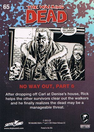 Cryptozoic The Walking Dead Comic Book Series 2 Parallel Foil Card 65 No Way Out, Part 6