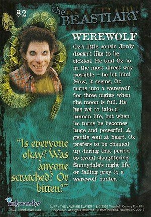 Inkworks Buffy, The Vampire Slayer - Season 2 (Two) Base Card 82 Werewolf