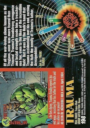 Fleer Marvel Universe V Base Card 198 Trauma