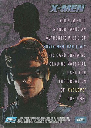 Topps X-Men The Movie Movie Memorabilia Card  Cyclops' Costume