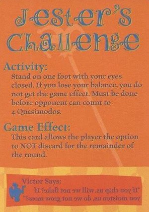 Fleer/Skybox The Hunchback of Notre Dame Jesters Challenge Card  Victor - If you chip us will we not flake?
