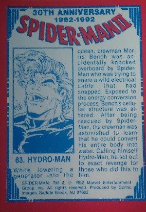 Comic Images Spider-Man II: 30th Anniversary 1962-1992 Base Card 63 Hydro-Man