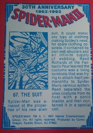 Comic Images Spider-Man II: 30th Anniversary 1962-1992 Base Card 67 The Suit