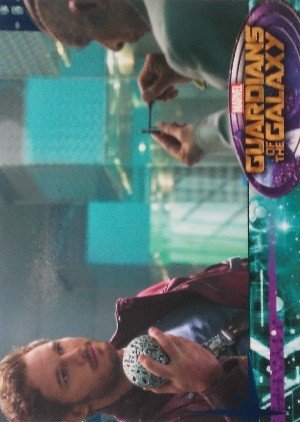 Upper Deck Guardians of the Galaxy Blue Parallel Base Card 23 Quill takes the orb to a vendor on Xandar. The