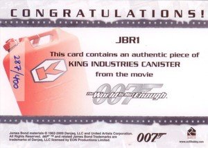 Rittenhouse Archives James Bond: Heroes and Villains Relic Card JBR1 King Industries Canister from The World Is Not Enough
