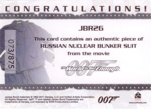 Rittenhouse Archives James Bond: Mission Logs Relic Card JBR26 Russian Nuclear Bunker Suit in The World Is Not Enough