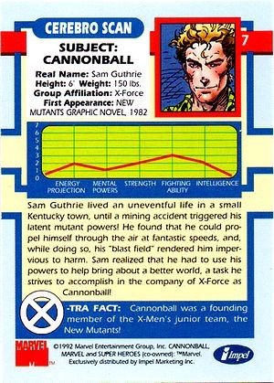 Impel X-Men Series I Base Card 7 Cannonball