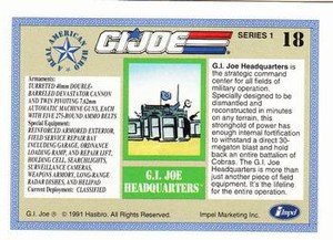 Impel G.I. Joe Series 1 Base Card 18 G.I. Joe Headquarters
