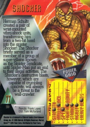 Fleer Marvel Metal Base Card 77 Shocker