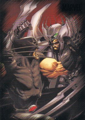 Rittenhouse Archives Marvel Heroes and Villains Base Card 7 Wolverine vs. Stryfe